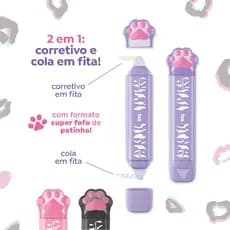 Fita Corretiva + Cola em Fita Holic Pets Pata de Gato (Corretivo em fita e cola) - Tris