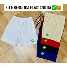 KIT 5 BERMUDA DA ✅ TACTEL SHORT ELASTANO 🩳