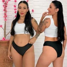 Kit 5 Calcinhas Femininas Tanga Microfibra Lisa Dia a Dia Cores Variadas Pala Alta