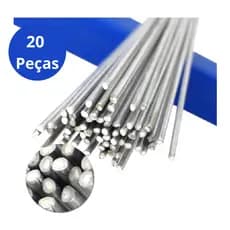 Vareta Solda Mágica Alumínio com fluxo interno Baixa Temperatura Barra Ferro Inox Metal 20 Peças