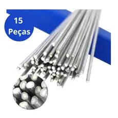 Vareta Solda Mágica Alumínio com fluxo interno Baixa Temperatura Barra Ferro Inox Metal 15 Peças