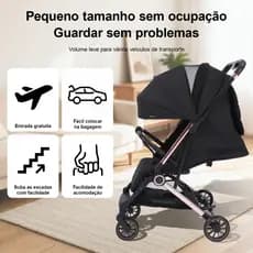 Carrinho De Bebê Ultraleve Dobrável Em Formato De Mala, Com encosto Ajustável, Um Item Essencial Para Viagens.