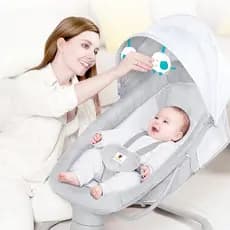 Cadeira De Balanço Elétrica Para Bebês Mastela – Ângulo De Inclinação Ajustável, Com Mosquiteiro E Cinto De Segurança.