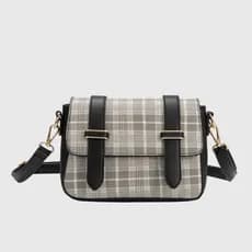 Bolsa Transversal Tamanho Pequeno Com Estampa Xadrez Fashion Estilo Casual e Dia a Dia