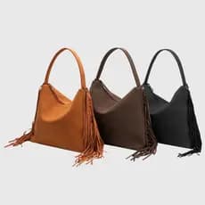 Bolsa Hobo com Franjas Fashion Bolsa Transversal Feminina Western Girl
