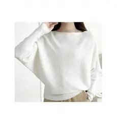 Sueter de la com mangas morcego e decote ombro a ombro inverno modal feminino classsico versatil para o dia a dia