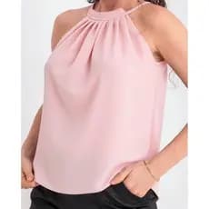 REGATA COM GOLA DRAPEADA QUE PRENDE ATRAS FEMININO DUNA