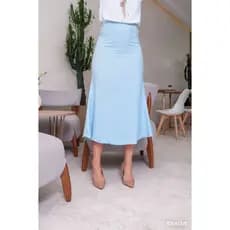 saia midi nova elegante e justa ao corpo com elastico zip atras  marrante