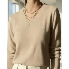 BLUSA FEMININO TRICOT MANGA LONGA INVERNO BASICA Sueter GOLA V