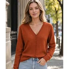 Sueter FEMININO TRICOT CARDIGAN COM BOTAO MANGA LONGA INVERNO BASICA modal