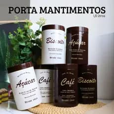 Pote Porta Mantimentos de Plástico Redondo Açúcar Café Biscoito 1,5L Bandeirante