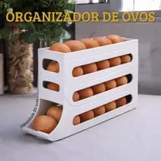 Organizador de Geladeira Porta Ovos 4 Andares Automático de Ovos 30 un Branco Arqplast
