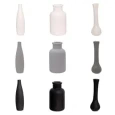 Vaso Jarro de Ceramica Pra Flores e Plantas Gemini Branco Preto Cinza Hauskraft