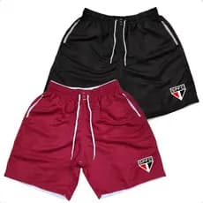 Kit 2 Shorts Tactel Mauricinho Futebol times brasileiros