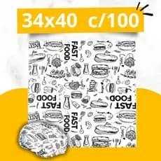 Papel Acoplado para Lanches E Frios 34x40cm C/100