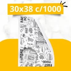 Papel Acoplado Para Lanches E Frios 30x38cm C/ 1000 unidades