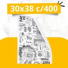 Papel Acoplado Para Lanches E Frios Delivery 30x38cm C/ 400
