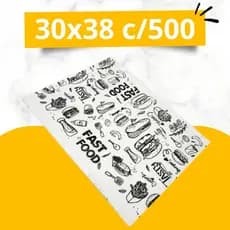 Papel Acoplado Para Lanches E Frios Delivery 30x38cm com 500 unidades