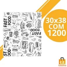 Papel Acoplado Para Lanches E Frios Delivery 30x38cm C/ 1200