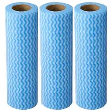 Kit 3 Rolos Perfex Limpeza Multiuso Bobina Picotado Rolo 25 Unidades Poliéster Celeste Descartável