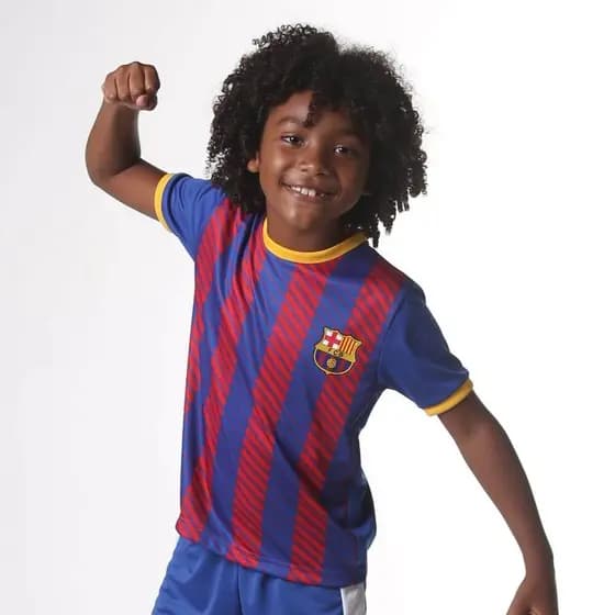 Camiseta Barcelona Illuvium Infantil Azul/Vermelho