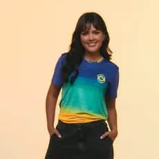 Camiseta Brasil Samba Feminina Amarelo Oficial + NF