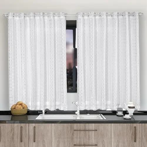 Cortina Para Cozinha Xadrez Com Forro de Microfibra 2,80 de largura Premium