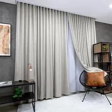 Cortina Gaze De Linho Com Forro De Blackout 4,00 X 2,60 Para Trilho Max Simples