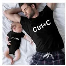 Kit Camisetas Pai filho filha crtl c ctrl v
