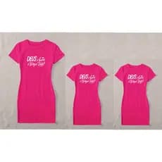 Conjunto Tal mãe Tal filha Vestido Camiseta / Camisetão Deus é bom o tempo todo gospel