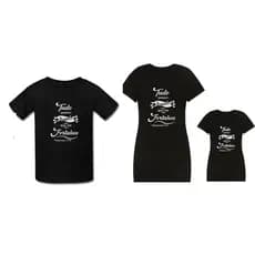 Vestido mãe pai e filha  tudo posso naquele que me fortalece Camiseta / Camisetão Combinando iguais.