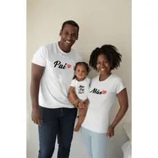 Tal pai tal mae tal filha filho kit camisetas combinando familia.