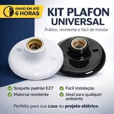 Kit  Plafon redondo Luminária Soquete E27 Plafonier Bivolt Bocal de Teto 2, 3, 5 e 10 unidades