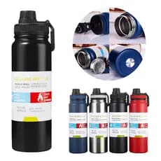 Garrafa Térmica 800ml Água Squeeze Inox Academia Com Alça