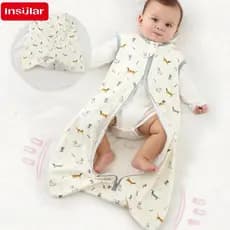 Insular Saco De Dormir Do Bebê Verão Fino Crianças Pijamas Anti-Pontapé Cobertor 3-18 Meses Animal Dos Desenhos Animados