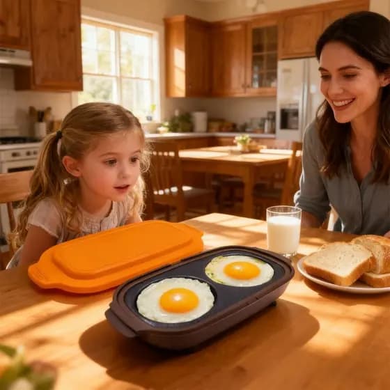 Fogão De Ovos Alilin Com Bandeja De Bacons , Solução Rápida De Café Da Manhã Para Dormitórios , Cozinhas Pequenas