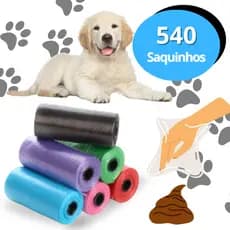 Saco Para Fezes De Cachorro Pet Refil Rolo Suporte Coletor Higiênico Limpeza Passeio Resistente