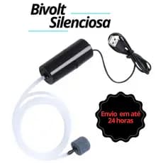 Bomba de Ar Oxigênio Aquário Portátil USB Silenciosa Aerador Tanque Pesca Peixe Isca Viva Lambari