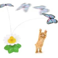 Brinquedo Rotativa Elétrica Borboleta Margarida Interativo Voadora Para Gatos Pet