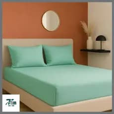 Jogo De Lençol Premium Cama Box 100% Algodão Com Elástico + Fronhas - LISO