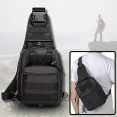 Bolsa Tática Transversal Peito e Ombro Mochila Tiracolo Shoulder Bag Militar Viagem