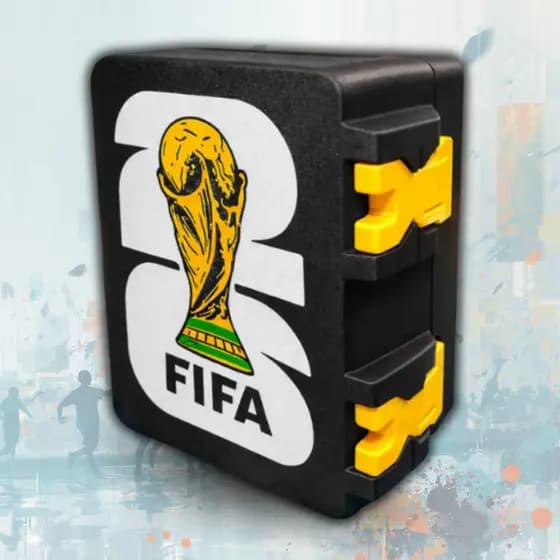 Caixa Porta Figurinhas Copa do Mundo Case Estojo Organizador Com 2 Divisórias
