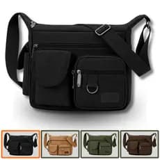 Bolsa Transversal Pasta Tiracolo Masculina Casual Retrô Lona Reforçada Premium