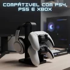 Suporte Headset E 2 Controles Ps4 Ps5 Xbox Organizador Gamer Setup Mesa