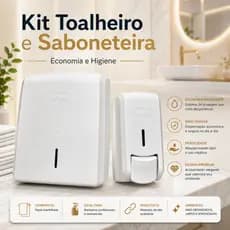 Kit Suporte Banheiro Toalheiro + Saboneteira Nobre | Banheiro Profissional | Parede