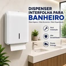 Dispenser Papel Toalha Interfolha Nobre Banheiro Profissional Clínica Escritório Parede