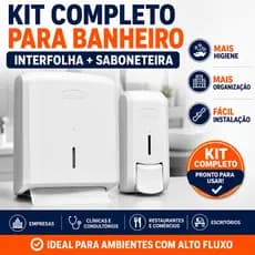 Kit Dispenser Papel Toalha Interfolha E Saboneteira Banheiro Comercial Profissional Parede