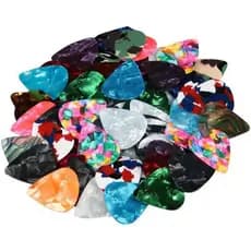 Kit Palhetas Coloridas Sortidas para Cavaco, Guitarra, Baixo, Violão, Ukulele - Espessuras Variadas
