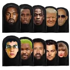Máscara Facial Halloween Cosplay 3D balaclava