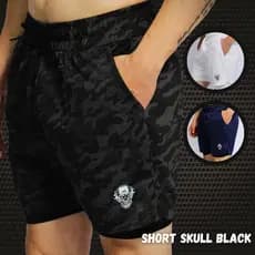 Bermuda Masculina Fitness BLACK SKULL Musculação Masculina Forrada